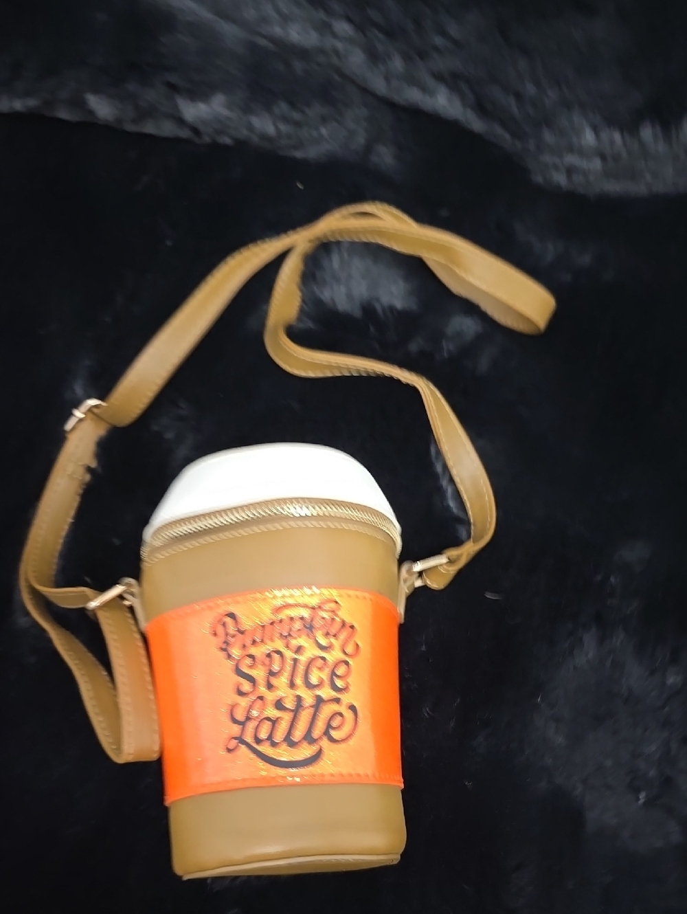 MAD Engine Tan and Orange Pumpkin Spice Latte Crossbody Bag